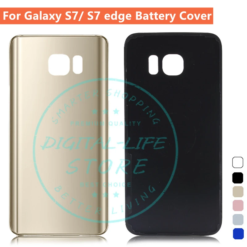 

For Galaxy S7 G930 Battery Glass Back Cover for Samsung Galaxy S7 Edge G935 Rear Door Housing Cover 3M Glue Repair Spare Parts