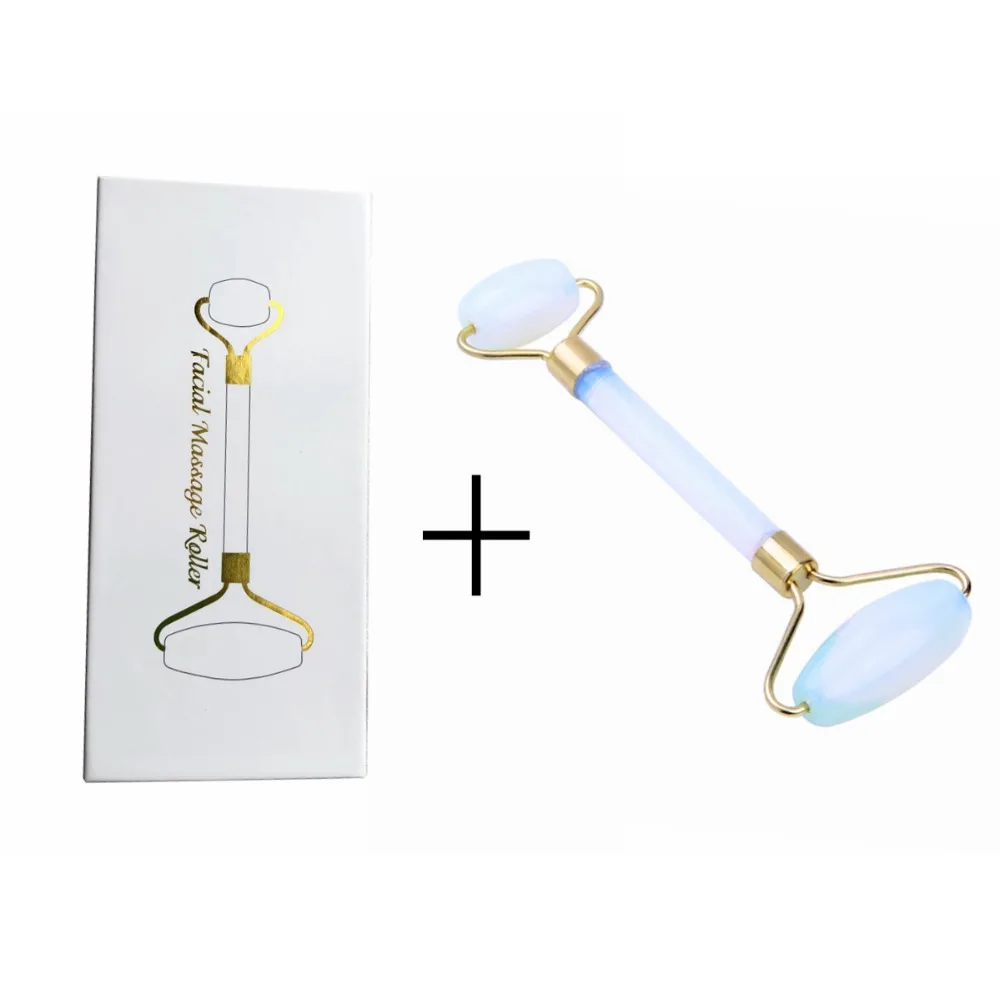 

Wholesale Opalite Stone Face Roller,Double Stone Massage Stick for Face,Neck and Eye,Skincare Ice Roller,Facial roller with Case