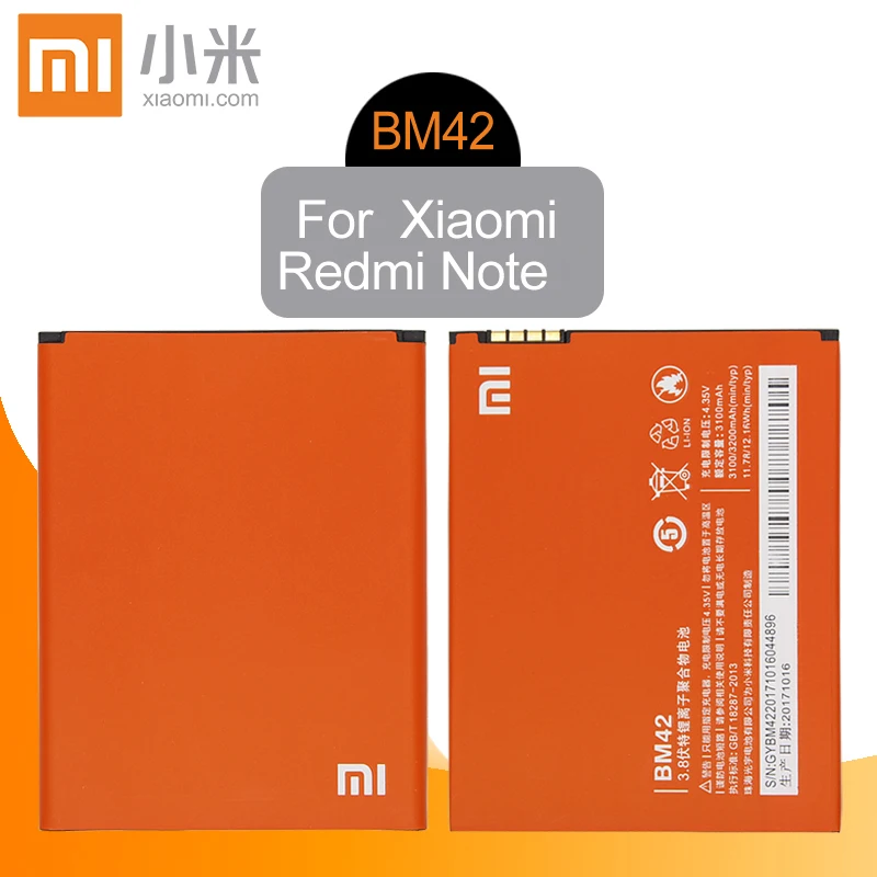 

Xiaomi Phone Battery BM42 3000mAh for Xiaomi Redmi Note 3 High Capacity High Quality Original Replacement Battery Retail Package