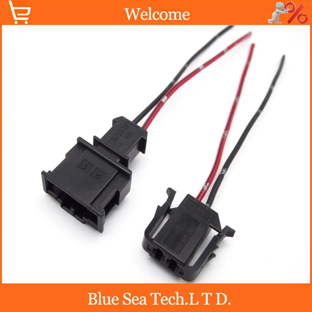 2 Pairs 2Pin 3.5mm Auto ABS sensor plug with cable,male&female Car door