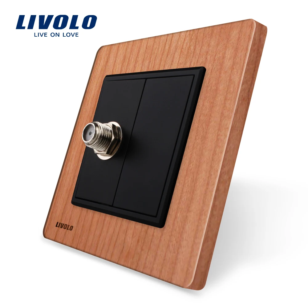 

LIVOLO EU Socket with Cherry Wood Panel, VL-C791ST-21,1 Gang Satellite Socket / Outlet , Without Plug adapter