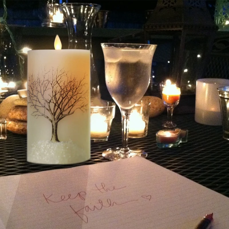 

Snowflake Tree LED Electronic Candle Household Battery Powered Flameless Candles Church and Home Decoration and Lighting