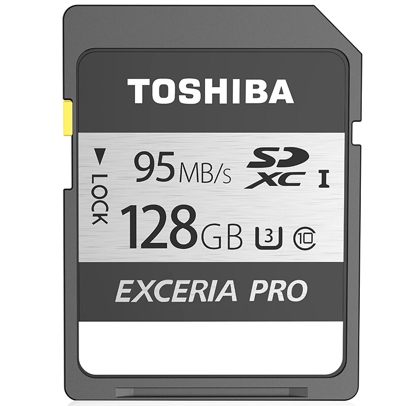 Toshiba Exceria Pro N401 sd карта, 32 ГБ, 128 ГБ SDHC/SDXC скорость считывания: до 95 МБ/с. слот для карт памяти 64 ГБ 10 класса UHS-I для цифрового однообъективного зеркального фотоаппарата - Емкость: 128 ГБ