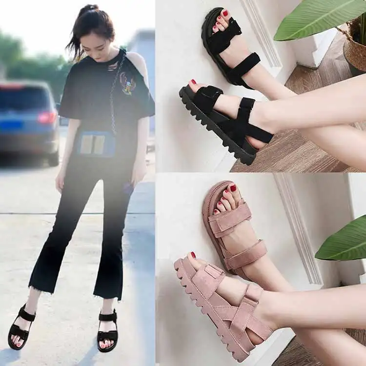 Women shoes adult solid sandals women 2019 fashion med heel height women sandals flat with casual shoes woman sandals female  (24)