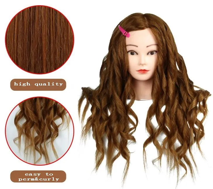 50CM female hair gift women mannequin makeup practice straight hairdressing head,real hair wigs