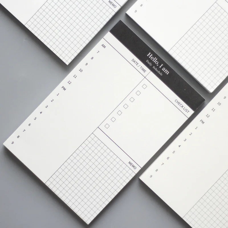 

1pcs simple time note notes today plan can tear notepad office schedule portable memo creative stationery