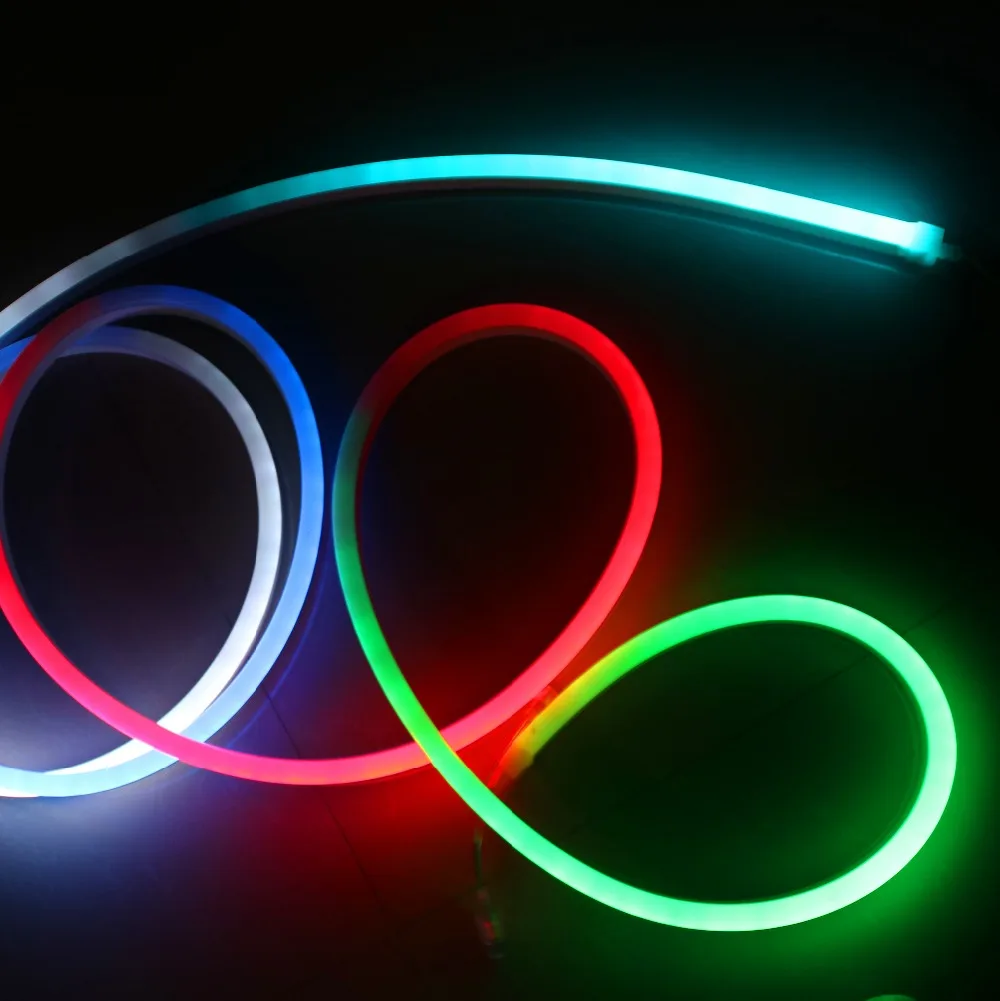 

Neon type WS2815 DC12V addressable full color RGB 5050 LED strip;60leds/m;5m;waterproof in frosted tube;IP66