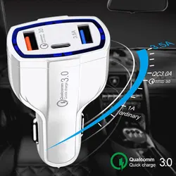 Авто Быстрое Адаптивное автомобильное зарядное устройство QC3.0 технология быстрое автомобильное зарядное устройство 5 В/3.5A двойной USB