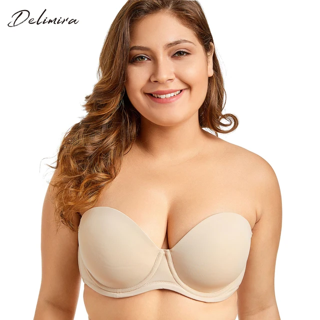 Delimira Women's Multiway Strapless Full Figure Underwire Contour Plus Size Bra-in Bras from