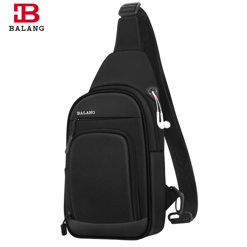 

BALANG Crossbody Bags Men Chest Bag Pack Shoulder sling Bag for Men Large Fashion Casual Travel Waterproof Messenger Bolso