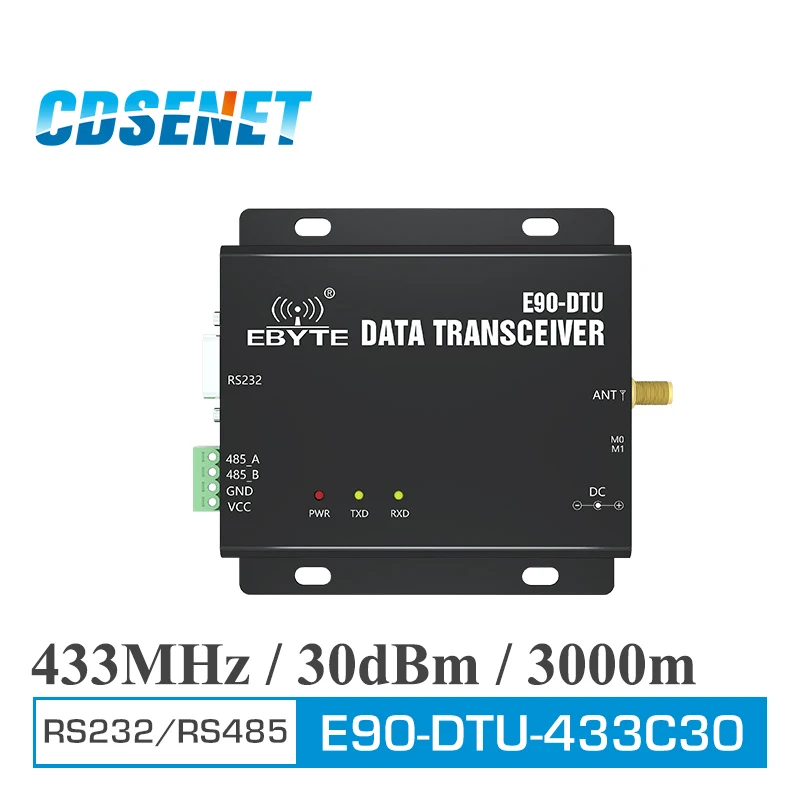 

E90-DTU-433C30 433MHz Modbus 1W 30dBm Wireless Transceiver Modem RS232 RS485 RF Long Range Module