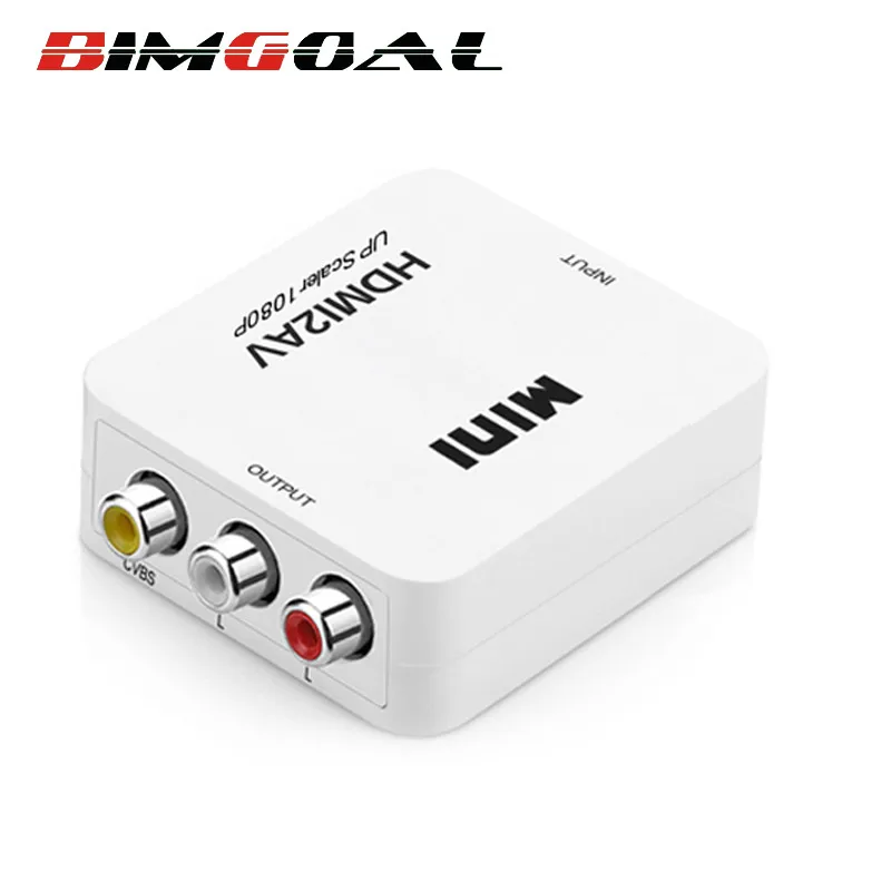 

Mini HD Video Converter Box HDMI to RCA AV/CVSB L/R Video 1080P HDMI2AV Support NTSC PAL Output HDMI TO AV Adapter