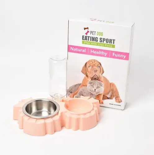 Диспенсер для воды для домашних животных Pet двойная собачья миска чаша миска для кошки миска для собак миска для кошек Товары для кошек Нержавеющая сталь чаша двойная