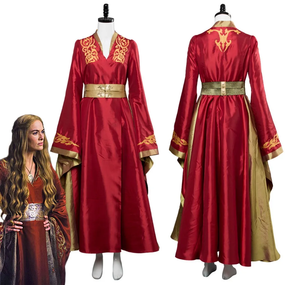 Игра престолов королева Cersei cosplay косплей костюм красный эксклюзивный взрослый женский карнавальное платье для косплея костюмы для косплея