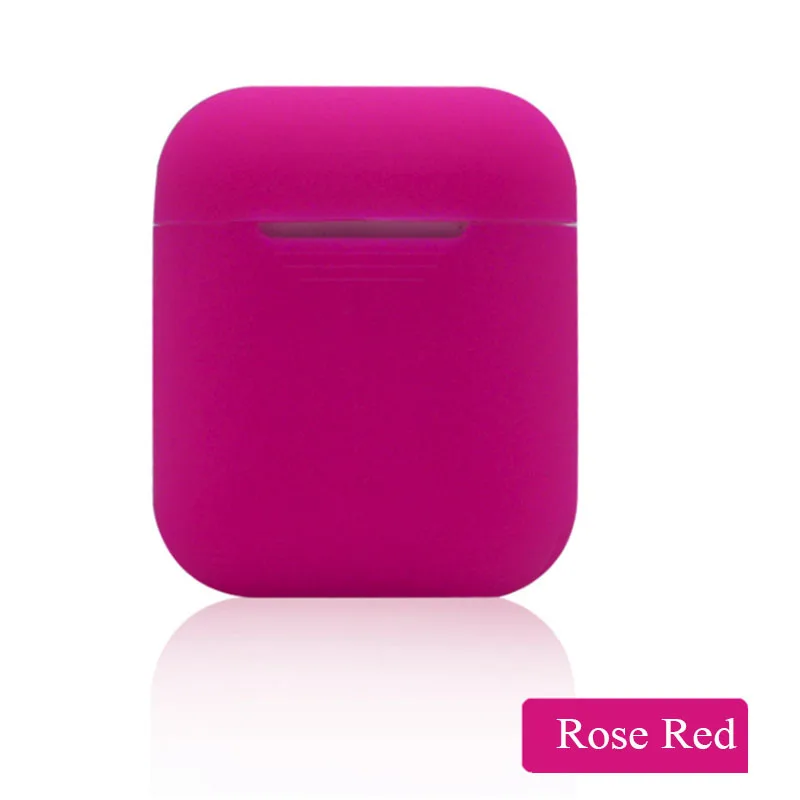 BOORUI Мягкий силиконовый чехол s для Airpods противоударный чехол для умных наушников ультратонкий протектор чехол с модными цветами - Цвет: Rose Red