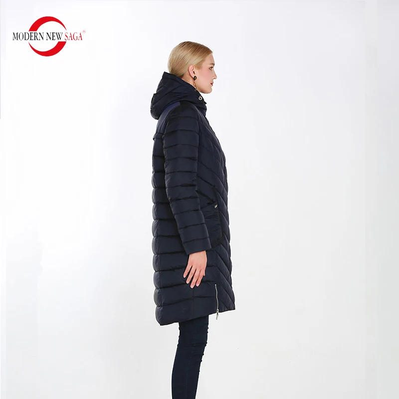 MODERN NEW SAGA Female Warm Winter Overcoat Women Thick Cotton Padded Jacket Zipper Long Style Parkas Camperas De Invierno Mujer