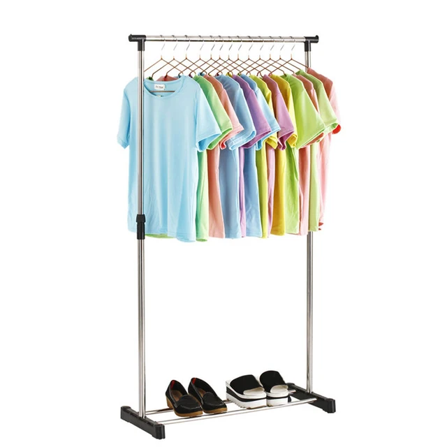 Simple Folding Clothes Hanger Movable Assembled Coat Rack Stand