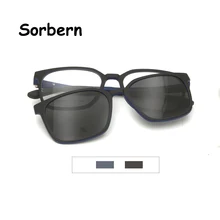 TR90 оптические оправы для очков с магнитом для солнцезащитных очков для мужчин поляризованный Polaroid клип на солнцезащитные очки для вождения Квадратные Солнцезащитные очки мужские очки