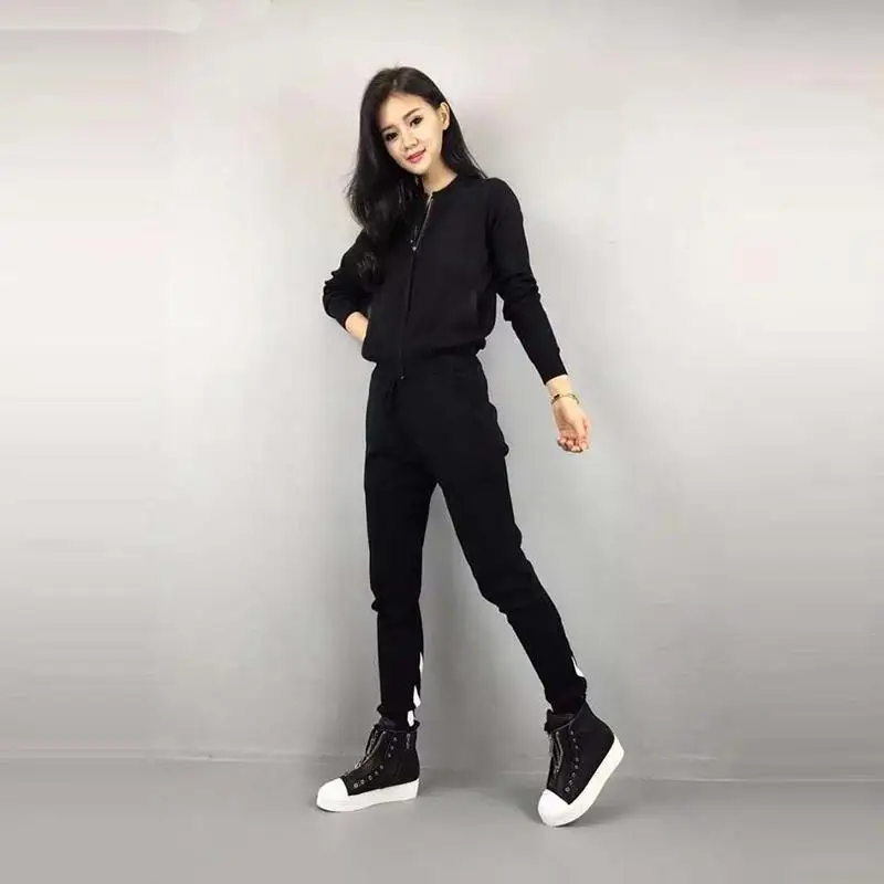 KaWaYi Womens Hollow Out Casual Weekend Slim Long Sleeve 2-Piece Pullover Top Pants Tracksuits
