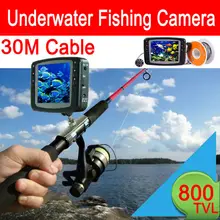 30 meter Cable underwater camera for fishing Waterproof video Surveillance Monitoring System 3.5” Color LCD Monitor 8 LED Light