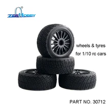 4pcs 80mm Wheels & Tires For RC Rally Off Road Buggy / Truck / HSP 1:10 94177 Black / White / Yellow (part no. 30712)