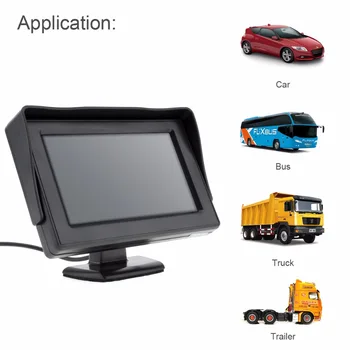 

4.3 Inch HD 2-Channel Video Input TFT-LCD Car Rear View Monitor NTSC / PAL for Rear View Camera DVD CCTV Camera
