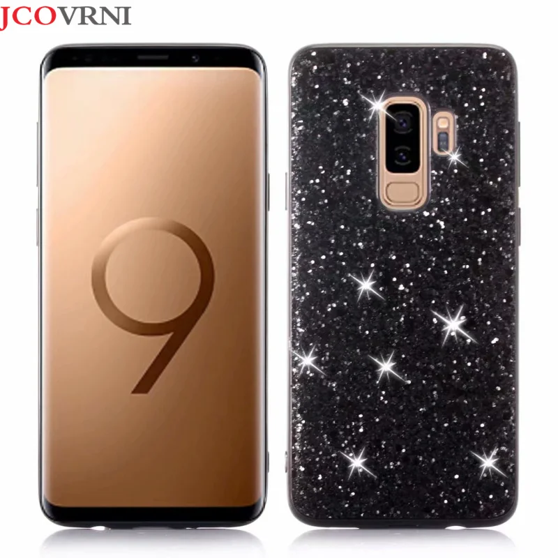 

JCOVRNI Shiny glitter sequin phone case for Galaxy S9 phone soft TPU flash Cover Back for Samsung Galaxy S9 phone case Coque