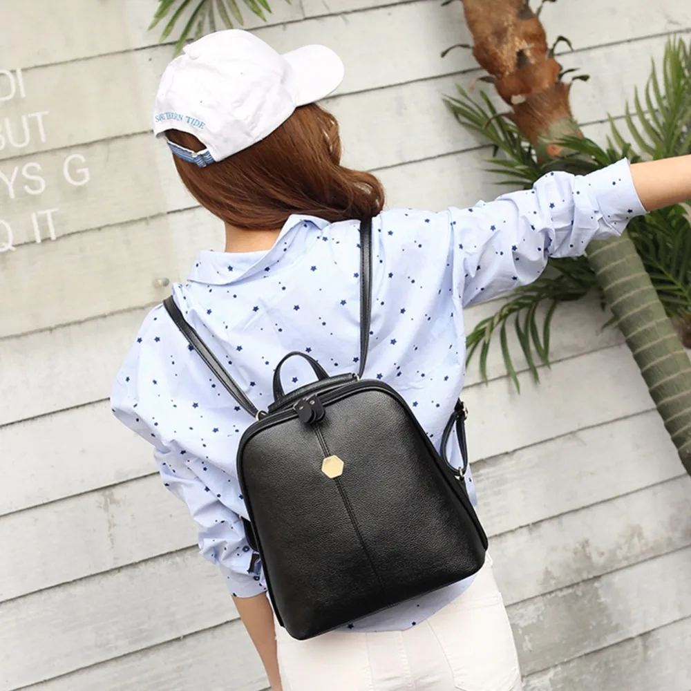 Mujeres remache cremallera PU cuero mochilas niñas Preppy Mochila estudiante bolso de la manera Mochila moda femenina Mochila Escolar 2018 Mujeres remache cremallera PU cuero mochilas niñas Preppy Mochila estudiante bolso de la manera Mochila moda femenina Mochila Escolar 2018
