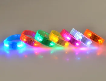 

65pcs LED Light Glows Voice Control Wristbands Bracelet Bangle For Party Concert
