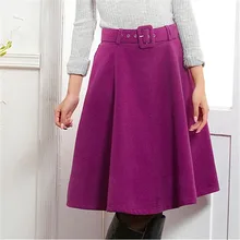 Winter New Women’s Umbrella Skirt Retro All-Match Skirt Female Fashion With Pocket Elegant Vintage Skirt 5 Colors C1212