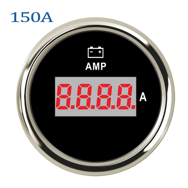 52 мм Цифровые амперметры 0-150A 9-32 в амперметр водонепроницаемый ЖК-дисплей красная подсветка для автомобиля лодки Авто грузовика