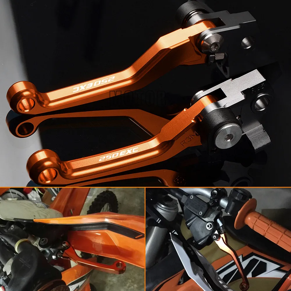 

Motorcycle Brake Clutch Levers Handle CNC Aluminum Pit Dirt Pivot Bike Printing For KTM 250EXC 250 EXC 2005 2006-2013 2014-2018