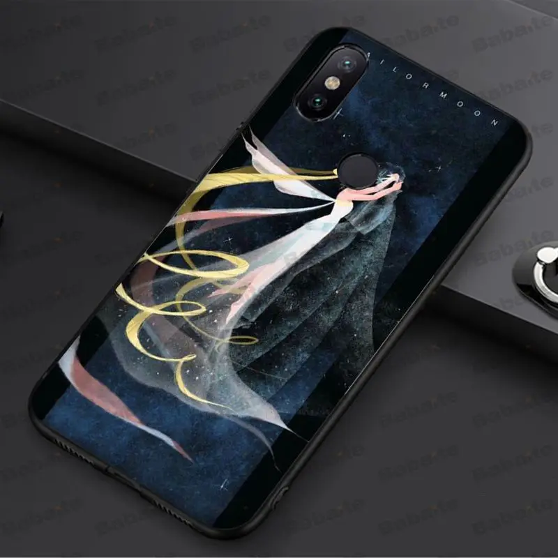 Умный чехол Babaite Sailor Moon girl черный мягкий для телефона redmi 5plus 5A 6pro 4X note5A note4x note7 6A