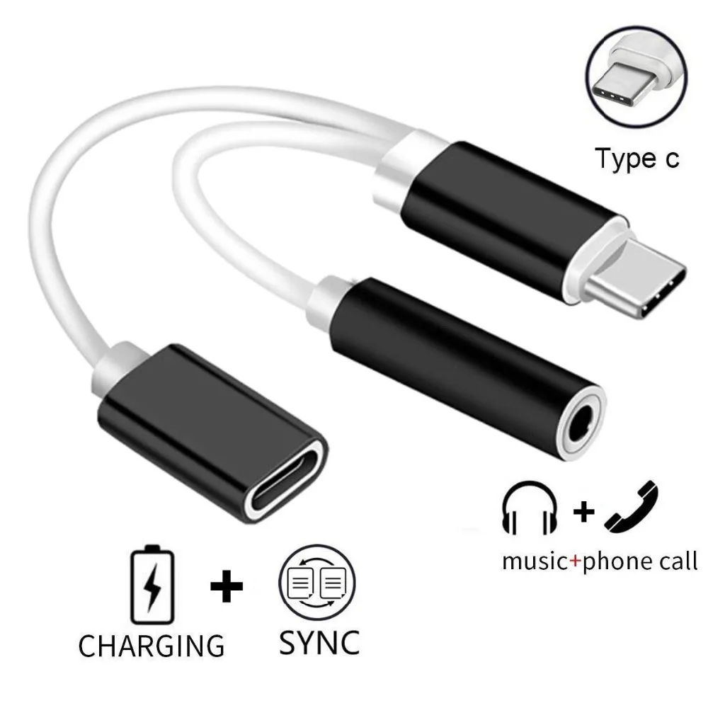 USB C Cable USB Type C to 3.5mm Audio Jack Headphone Cable Charging Adapter For Letv 2/Xiaomi