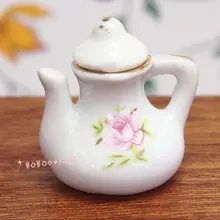 Кукольный домик Миниатюрный 1:12 игрушка столовая белый фарфоровый чайник H2.8cm L-226