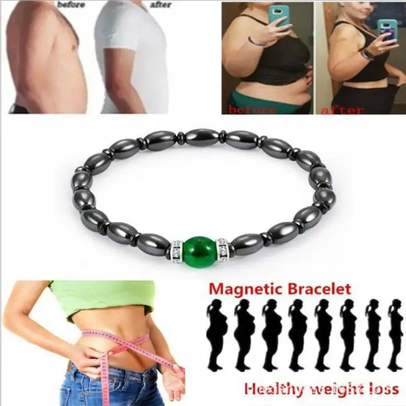 Weight Loss Stone Therapy Slimming Bracelets Health Care Hematite Stretch