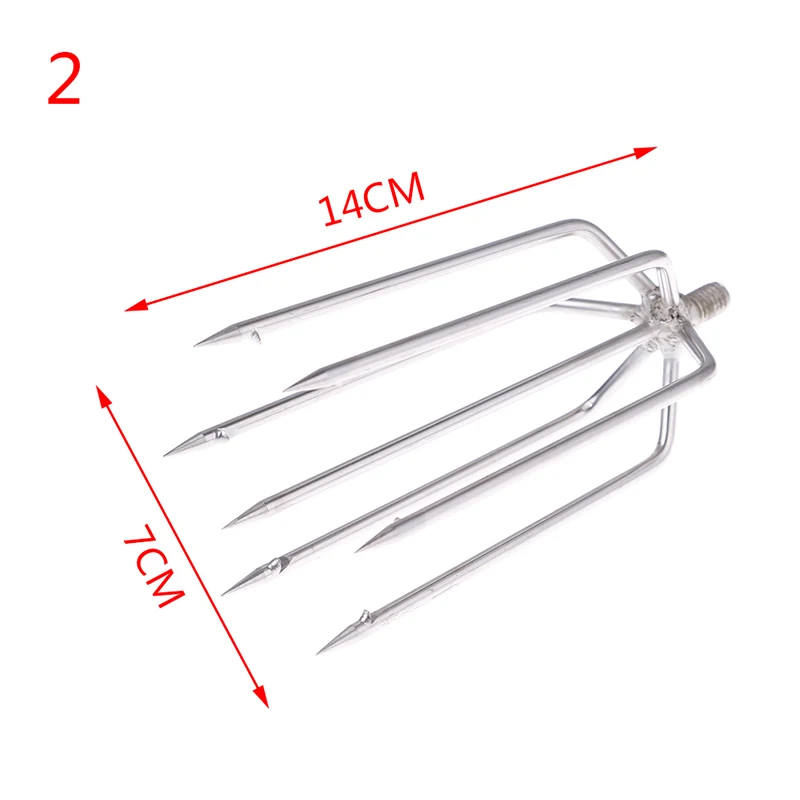 7/5 зубчатая гарпун, вилка для рыбы, новинка, 1 шт., рыболовные инструменты, нержавеющая сталь, колючая рыбалка, ледяной выключатель, крючок, аксессуар, снасти, 5 размеров - Цвет: A2