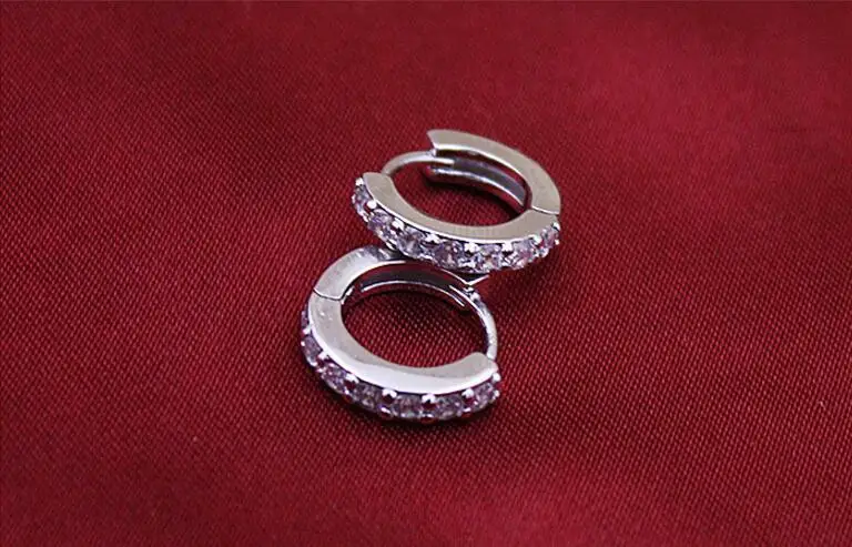Anenjery 925 пробы серебряные серьги сверкающий Циркон в один ряд серьги гвоздики для женщин brincos oorbellen pendientes S-E14