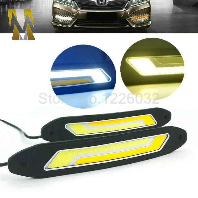 2 In 1 Flexible Car DRL Daytime Running Lights + Turning Lights LED COB