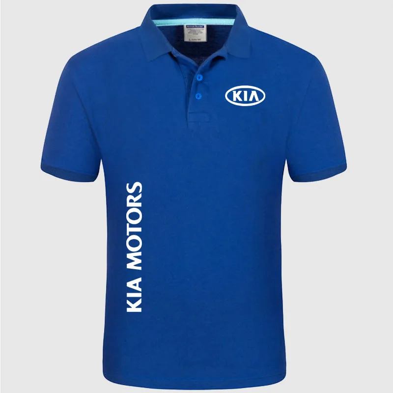 Фирменная Новинка для мужчин KIA тенниска с логотипом рубашка-поло унисекс мужская хлопковая рубашка с коротким рукавом Одежда Размеры-XXXL
