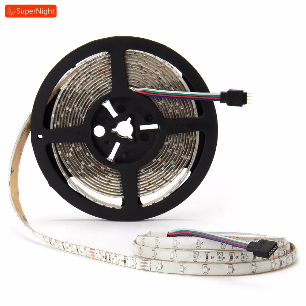 

RGB LED Strip Lights SMD 3528 5M 300LEDs DC 12V Waterproof IP65 Flexible Lamp Band Fairy Tape Light for Home Outdoor Decoration