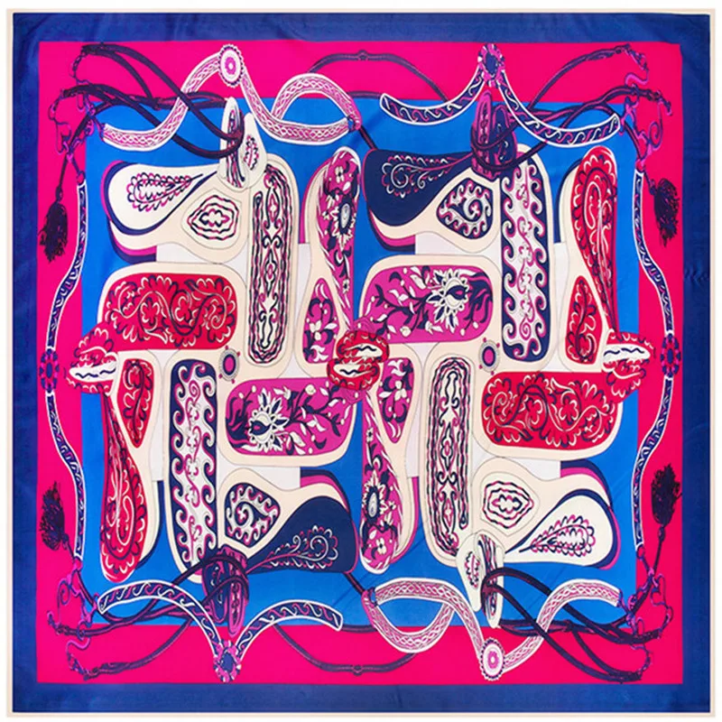 

100% шелковый шарф POBING, роскошный брендовый плавкий шейный плавкий платок, большой головной платок, квадратные шарфы, женский платок, бандана 100*100 см