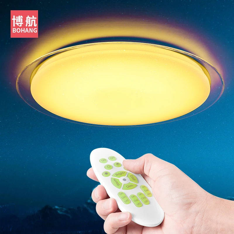 

LED RGB ceiling light lamp 24W Smart remote control living room Dimmable bedroom Acrylic Study concise Eye protected starry