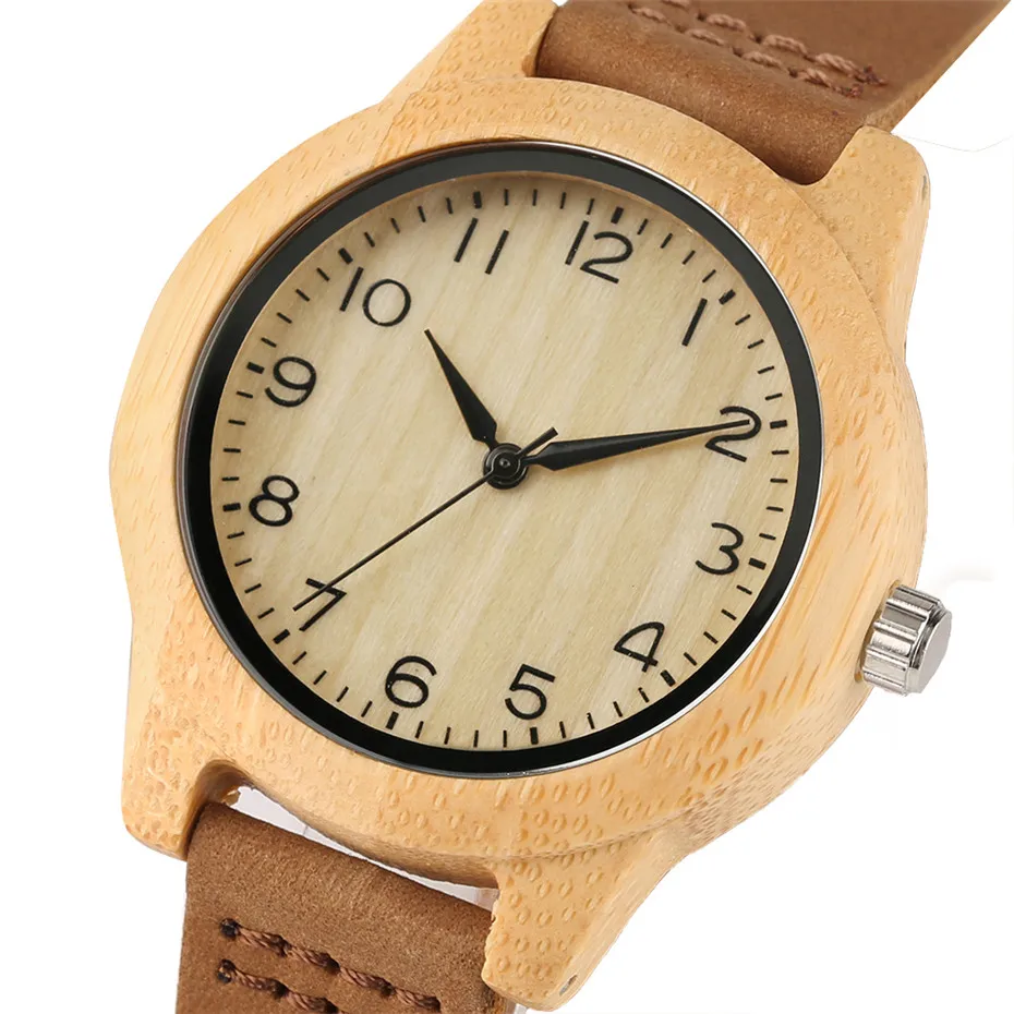 Minimalist Arabic Numerals Bamboo Women Watches 03