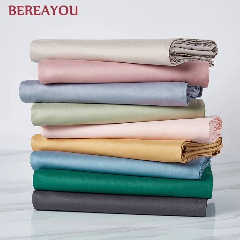 

Solid Color 40S Cotton Flat Bed Sheets Single Double Queen Size 1pcs Bed Linen For Hotel Home Bedding Cover In Various Sizes