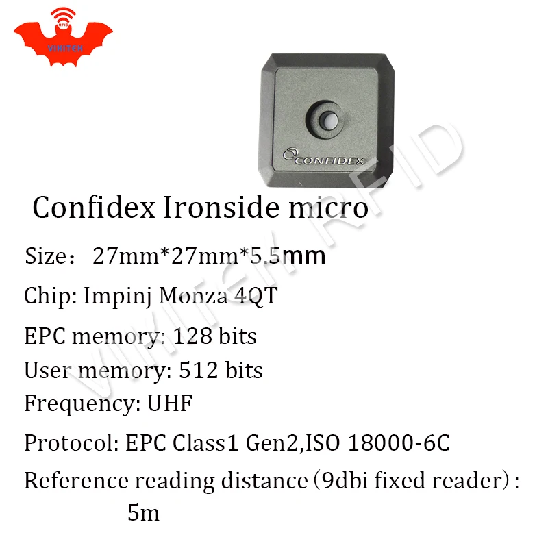UHF RFID Метка confidex ironside micro 915m 868m Impinj Monza4QT EPC 100 шт. Бесплатная доставка Прочный ABS