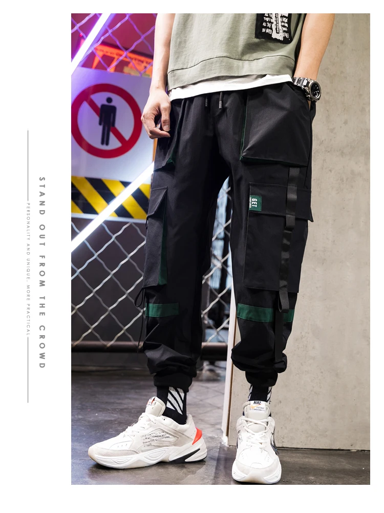 Privathinker, дизайнерские мужские брюки карго с ремнем,, мужские уличные штаны для бега, мужские хип-хоп спортивные брюки с карманами, 3XL, черная одежда