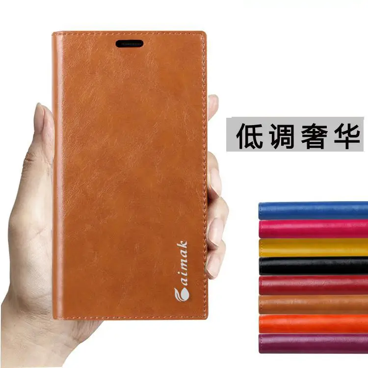 

Hot selling 8 colors Oneplus two original genuine leather flip cover case for Oneplus 2 cell phone cases free shipping