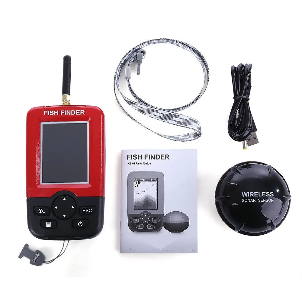 

Fish Finder 2.8In LCD Wireless Sonar Sensor Echo Sounder Fishfinder with Backlight Fish Alarm 45m Depth Locator