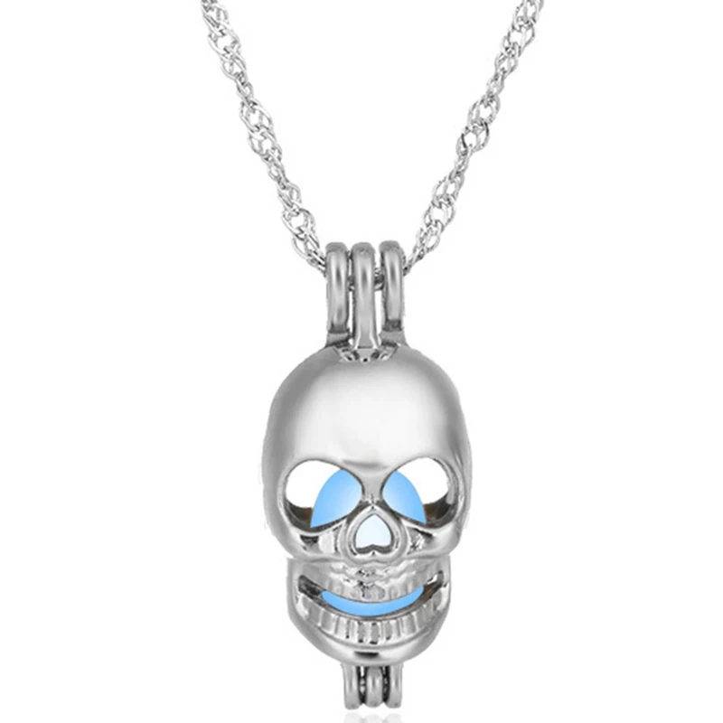 

New Fashion Vintage Skeleton Pendant Necklace Women Skull Head Chain Necklace Party Halloween Gifts Accessories